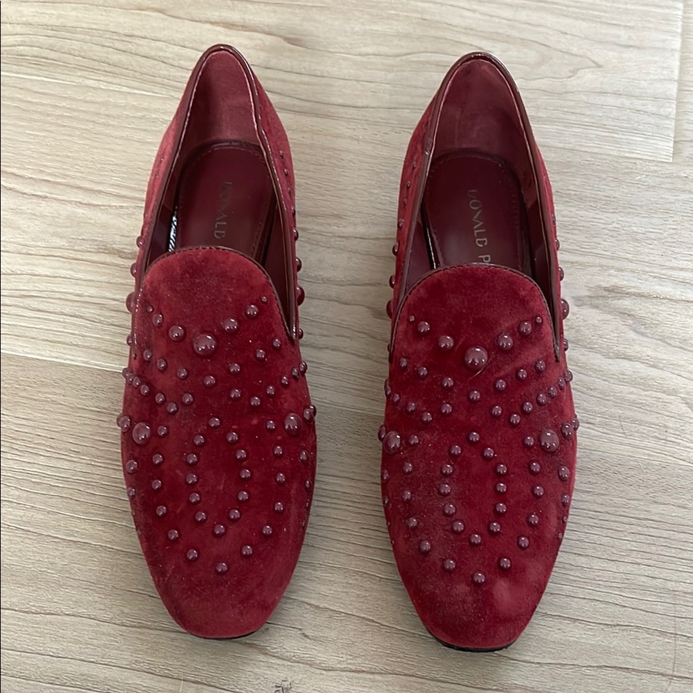 Donald J. Pliner Women's Red Studded Loafers